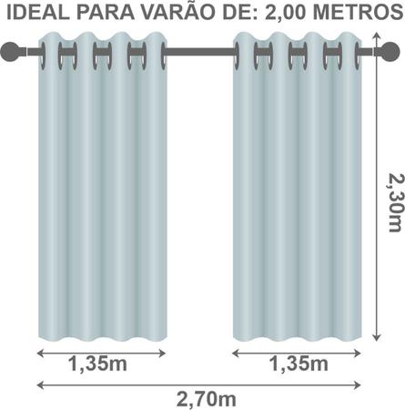 Imagem de Cortina Tecido Blecaute com Voil Gaze de Linho 2,70 m x 2,30 m Bege