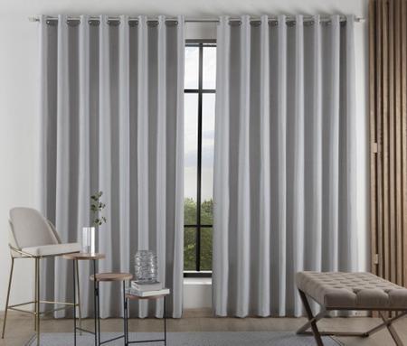 Cortina Tecido Rustico 4,00x2,50 Linho Sala e Quarto Varao Simples - BOB SHOP BORDADOS Imagem de Cortina Tecido Rustico 4,00x2,50 Linho Sala e Quarto Varao Simples