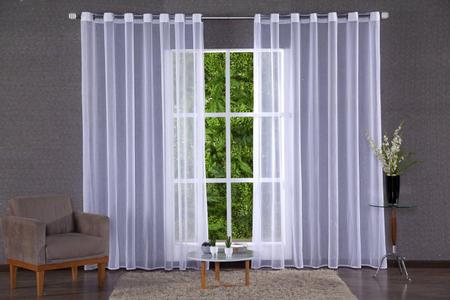 Cortina Voal Transparente Para Sala Ou Quarto 3,00 X 2,50 - Feffo Cortinas Imagem de Cortina Voal Transparente Para Sala Ou Quarto 3,00 X 2,50