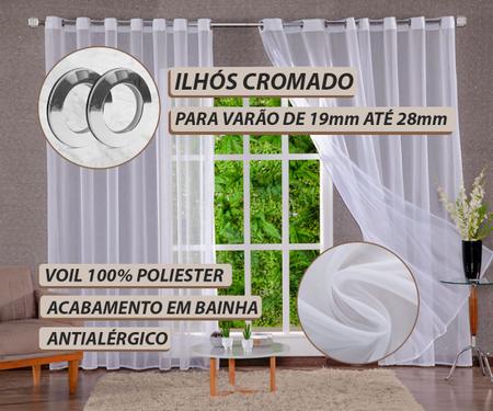 Imagem de Cortina Voal Transparente Para Sala Ou Quarto 3,00 X 2,50