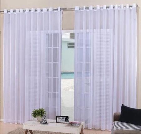Cortina Voil Branco Para 3,00X2,80 Ilhós Cromado - Confecções evangelista Imagem de Cortina Voil Branco Para 3,00X2,80 Ilhós Cromado