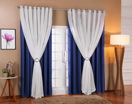 Cortina Voil Forro Blackout Tecido 4,00X2,30 ul/Branco - Doce Lar Enxovais Imagem de Cortina Voil Forro Blackout Tecido 4,00X2,30 ul/Branco