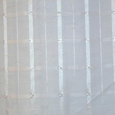 Imagem de Cortina Voil Xadrez Branco 6,00X2,30 Com Forro Microfibra
