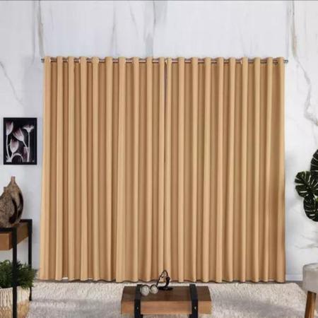 Imagem de Cortinas Para Varão Em Tecido Grosso 3,00 X 2,30 Blackout Corta Luz