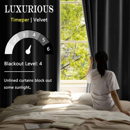 Imagem de Cortinas Timeper Blackout Velvet 304cm Extra Longas Elegantes