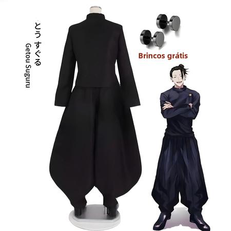 Imagem de Cosplay Jujutsu Kaisen Geto Suguru Adulto Masculino - Traje Completo com Peruca