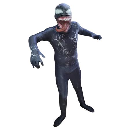 Cosplay Venom Adulto Bodysuit Elastano com Máscara em Látex - TS