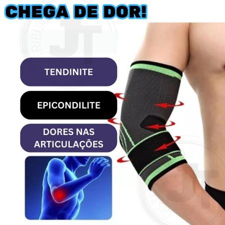 Imagem de Cotoveleira de Compressão Ortopédica Proteção Academia Braço Elástica Ajustável Tendinite Dor Esportiva Protege Esporte