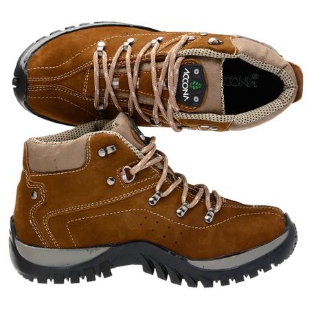 Coturno Adventure Accona em Couro Nobuck Castor CARAMELO Outros