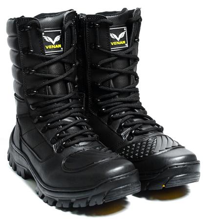 Imagem de Coturno Bota Botina Masculino  Militar Motociclistas Paintball  Amarrar com Zíper Lateral Venan 8600