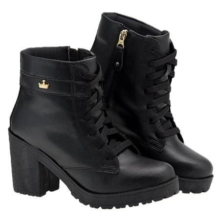 Imagem de Coturno Bota Feminina Tratorado Moderno Blogueira Salto Conforto Casual Classek - Branco