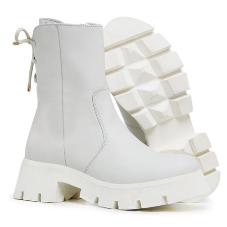 Imagem de Coturno Fem Cano Alto Branco G-Stock Novidade Moda Instagram