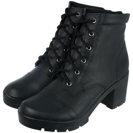 Coturno preto feminino de salto sale