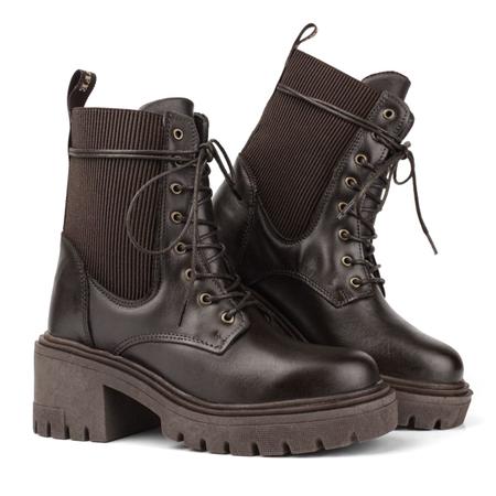 Coturno feminino cheap militar couro