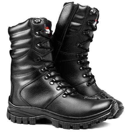 Coturno Tenis Bota Militar Tatica Couro Impermeavel C Ziper MOD