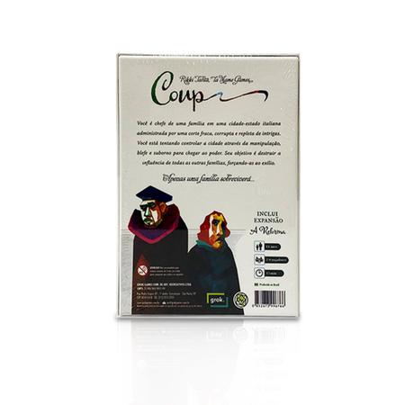 Coup + Expansão A Reforma - Jogo de Cartas - Grok - Jogos - Magazine Luiza