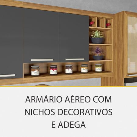 Imagem de Cozinha 05 Peças Armário Geladeira Burguesa Premium em MDF Nesher