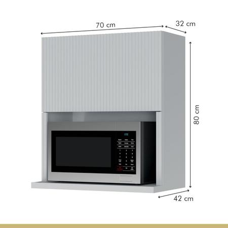 Imagem de Cozinha 3 Peças Paneleiro 2 Portas 2 Gavetas, Aéreo Microondas e Armário Aéreo 120cm Rainha