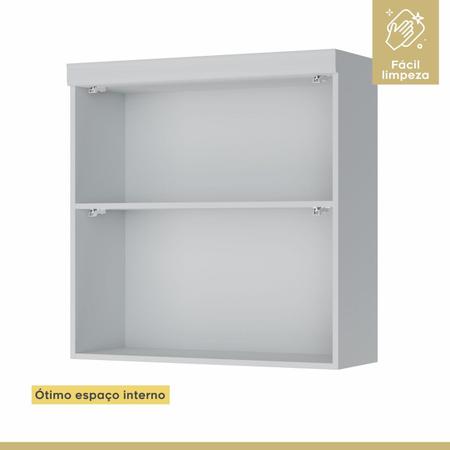 Imagem de Cozinha 3 Peças Paneleiro 2 Portas 2 Gavetas, Armário Aéreo 1 Portas e Armário Aéreo 2 Portas Marque Branco