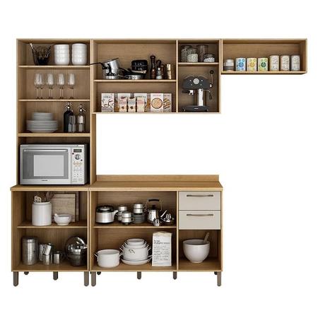 Cozinha 4 Peças Áustria Cinamomo Off White - Valdemóveis - VALDEMOVEIS Imagem de Cozinha 4 Peças Áustria Cinamomo Off White - Valdemóveis