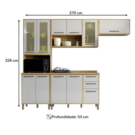 Cozinha 4 Peças Áustria Cinamomo Off White - Valdemóveis - VALDEMOVEIS Imagem de Cozinha 4 Peças Áustria Cinamomo Off White - Valdemóveis