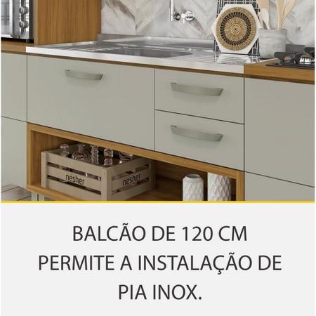 Imagem de Cozinha 4 Peças Ripado 2 Paneleiros Princesa 100 MDF Nesher