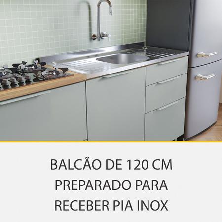 Imagem de Cozinha 6 Peças 4 Portas 7 Gavetas Ripado Painel Ilha Marquesa 100 MDF