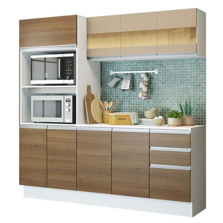Imagem de Cozinha Compacta 100% MDF Madesa Smart 190 cm Com Armário, Balcão e Tampo