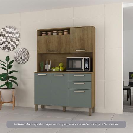 Imagem de Cozinha Compacta 130,70cm 5 Portas e 2 Gavetas com Tampo 352 Luciane Móveis