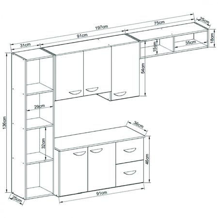 Imagem de Cozinha Compacta 4 Peças 5 Portas Anabela Yescasa