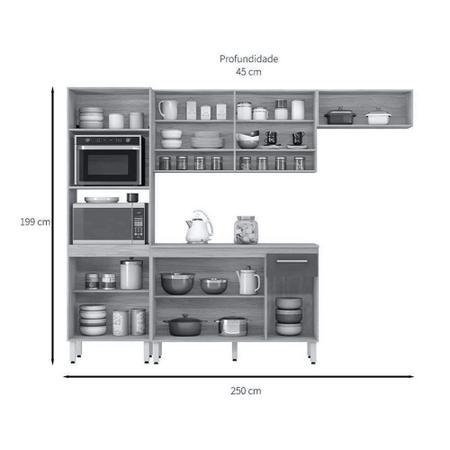 Imagem de Cozinha Compacta 4 Peças Com Balcão Dama D02 Amendola/Branco - Mpozenato