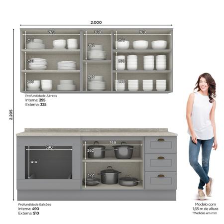 Imagem de Cozinha Compacta 4 Peças com Balcão Para Forno de Embutir Emily