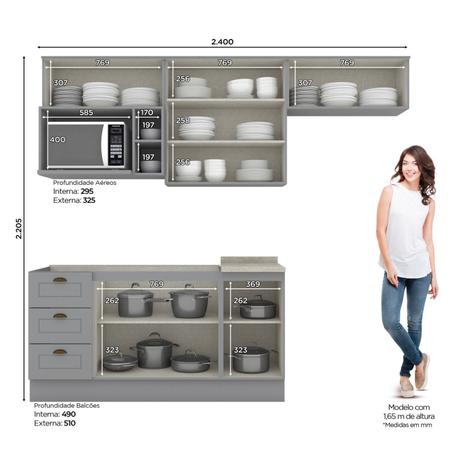 Imagem de Cozinha Compacta 7 Portas 3 Gavetas Emily