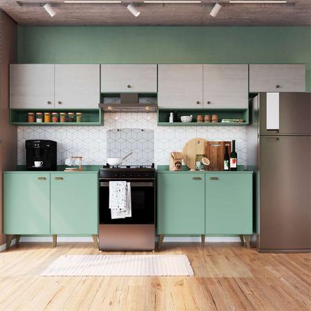 Imagem de Cozinha Compacta Atena 10 PT Verde Bellagio e Snow