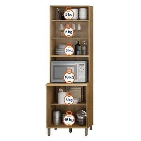 Cozinha Compacta com Paneleiro com Nicho 4 Portas Aéreo Geladeira e Aéreo 2 Portas 2 Nichos Austria Cinamomo/Grafite - Valdemóveis Imagem de Cozinha Compacta com Paneleiro com Nicho 4 Portas Aéreo Geladeira e Aéreo 2 Portas 2 Nichos Austria Cinamomo/Grafite