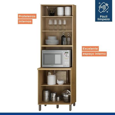 Cozinha Compacta com Paneleiro com Nicho 4 Portas Aéreo Geladeira e Aéreo 2 Portas 2 Nichos Austria Cinamomo/Grafite - Valdemóveis Imagem de Cozinha Compacta com Paneleiro com Nicho 4 Portas Aéreo Geladeira e Aéreo 2 Portas 2 Nichos Austria Cinamomo/Grafite