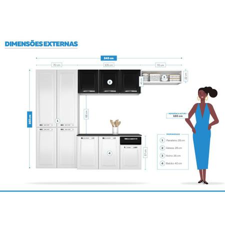 Imagem de Cozinha Compacta Itatiaia Amanda 4 Peças Branco e Preto