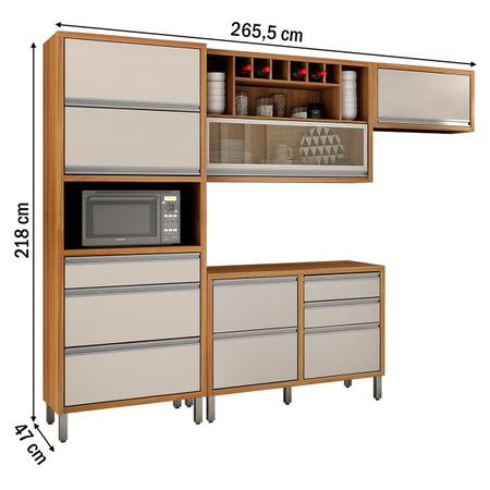 Imagem de Cozinha Compacta Jade 8 Portas 3 Gavetas Carvalho/off White - Chf