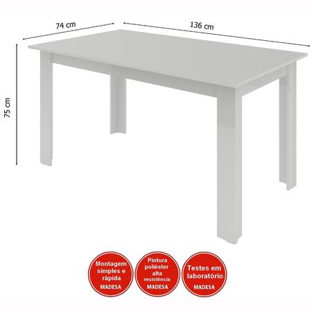 Imagem de Cozinha Compacta Madesa Elis Glamy (Grátis 1 Mesa, 2 Cadeiras e 1 Banco) Branco/Vermelho