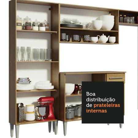 Imagem de Cozinha Compacta Madesa Emilly 105001 com Armário e Balcão - Rustic