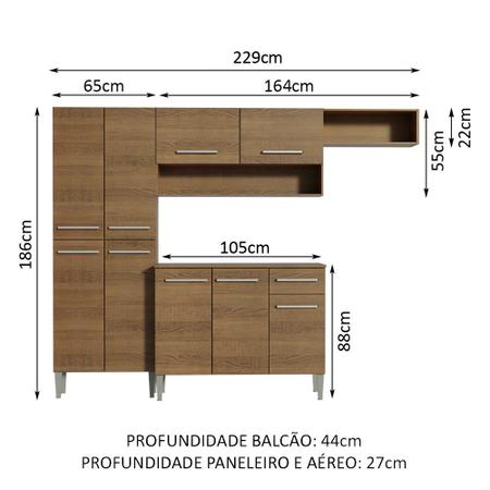 Cozinha Compacta Madesa Emilly Top com Armário e Balcão - Cozinha Compacta  / Completa - Magazine Luiza