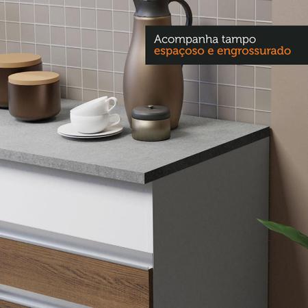 Imagem de Cozinha Compacta Madesa Glamy 150001 com Armário e Balcão (Com Tampo) - Branco/Rustic
