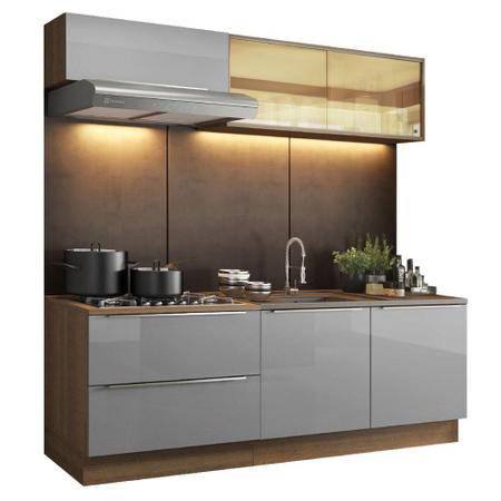 Imagem de Cozinha Compacta Madesa Lux com Armário e Balcão 5 Portas 2 Gavetas - Rustic