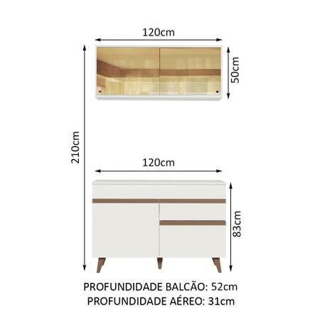 Imagem de Cozinha Compacta Madesa Reims 120001 com Armário e Balcão - Branco