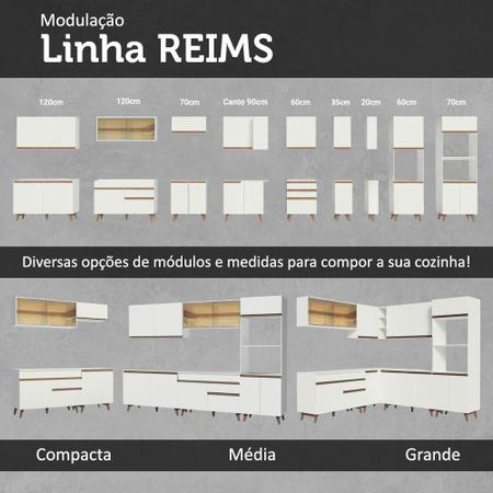 Imagem de Cozinha Compacta Madesa Reims 260003 com Armário e Balcão - Branco
