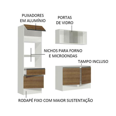 Imagem de Cozinha Compacta Madesa Topazio com Balcão e Tampo