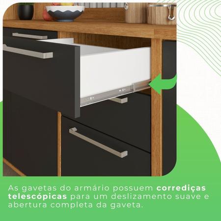 Imagem de Cozinha Compacta para Cooktop 6 Peças 12 Portas 2 Gavetas Paris