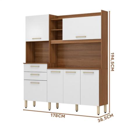 Cozinha Compacta Select com Balcão 6 Portas e 2 Gavetas Demóbile Amendola Branco Imagem de Cozinha Compacta Select com Balcão 6 Portas e 2 Gavetas Demóbile Amendola Branco