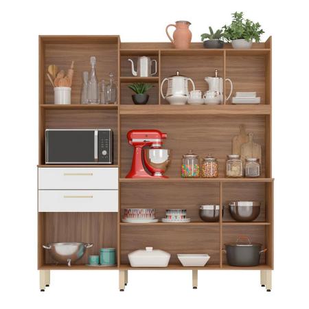 Cozinha Compacta Select com Balcão 6 Portas e 2 Gavetas Demóbile Amendola Branco Imagem de Cozinha Compacta Select com Balcão 6 Portas e 2 Gavetas Demóbile Amendola Branco