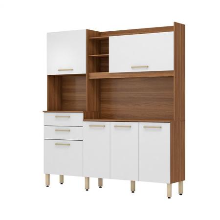 Cozinha Compacta Select com Balcão 6 Portas e 2 Gavetas Demóbile Amendola Branco Imagem de Cozinha Compacta Select com Balcão 6 Portas e 2 Gavetas Demóbile Amendola Branco